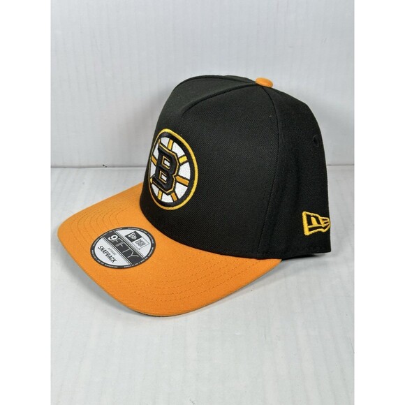 New Era Boston Bruins 9FIFTY A-Frame SnapBack Black Gold Circle Logo Hat Cap NWT - Picture 2 of 5